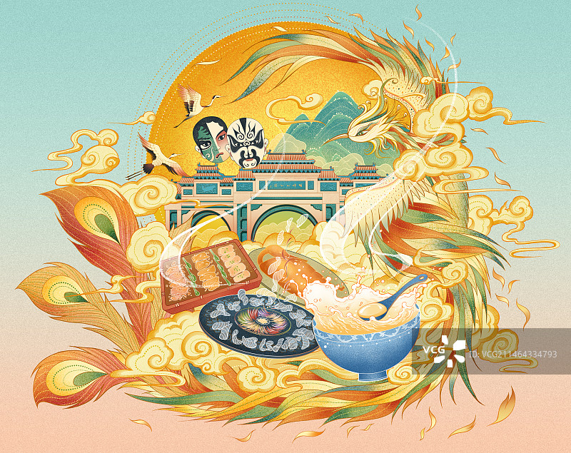 顺德特色美食插画图片素材