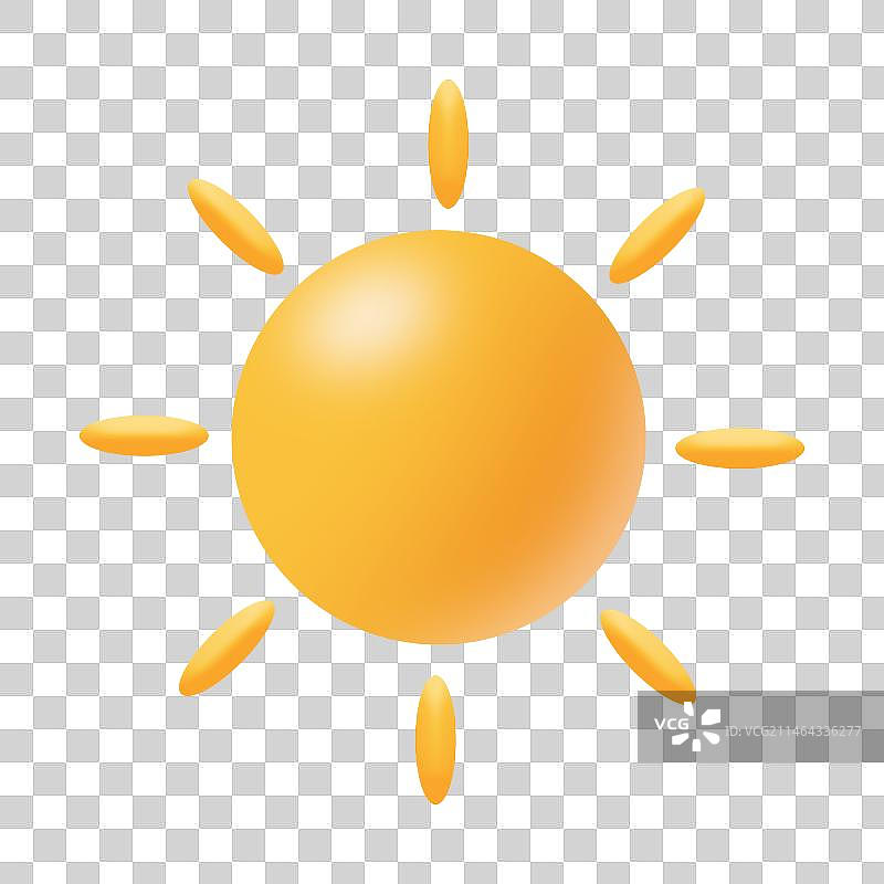 3D立体卡通太阳图标插画元素图片素材