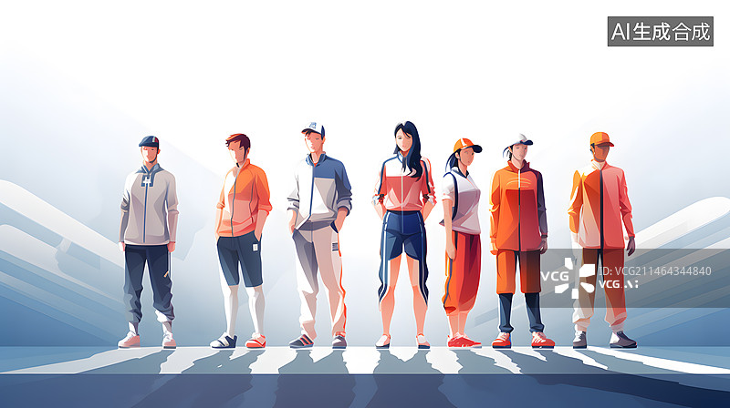 【AI数字艺术】运动服少年图片素材