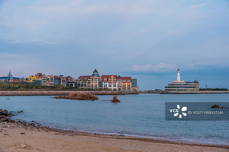 青岛极地海洋世界和海岸线风光图片素材