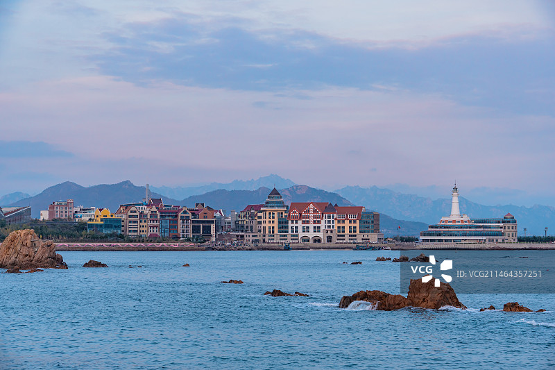 青岛极地海洋世界和海岸线风光图片素材