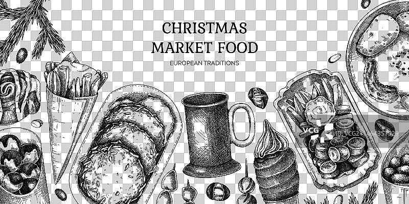传统欧洲圣诞市场美食图片素材