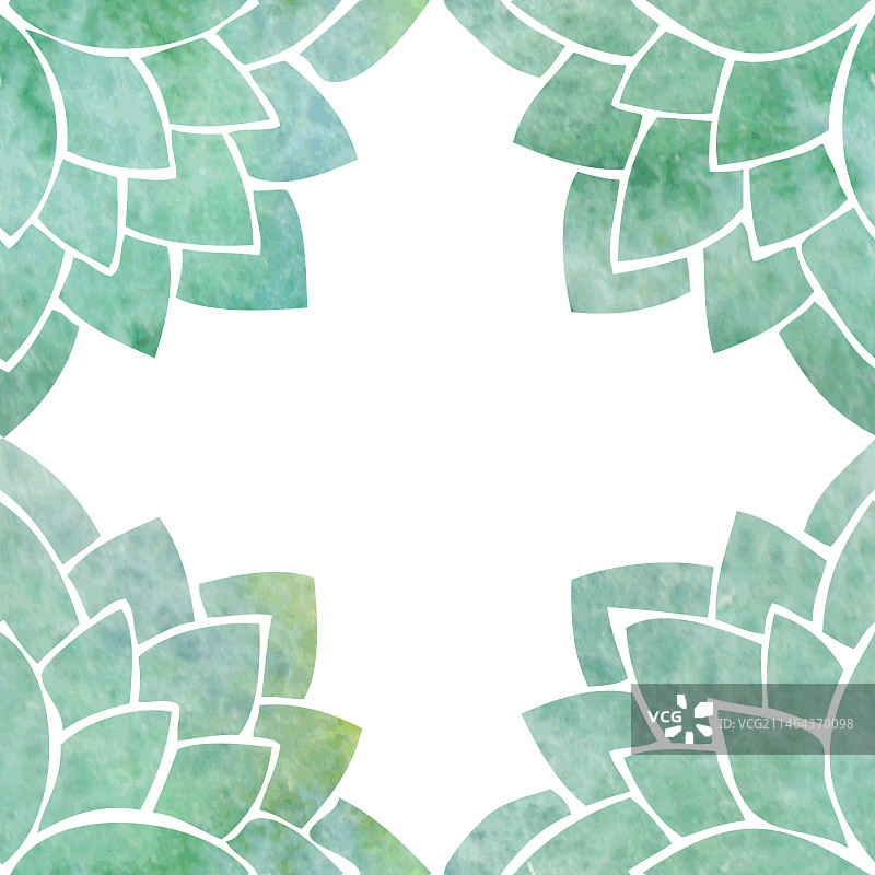 绿松石莲花剪影画框图片素材