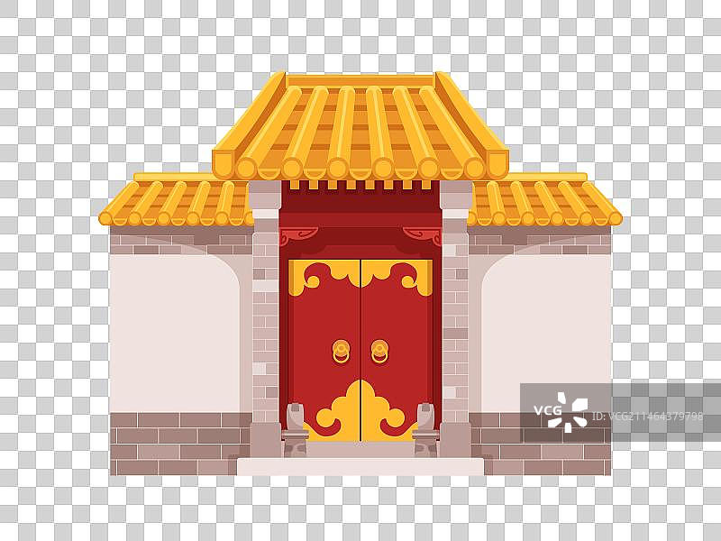 中式宅邸大门图片素材