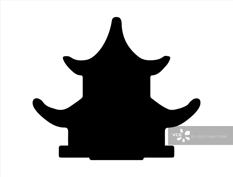 日式房屋剪影艺术图片素材