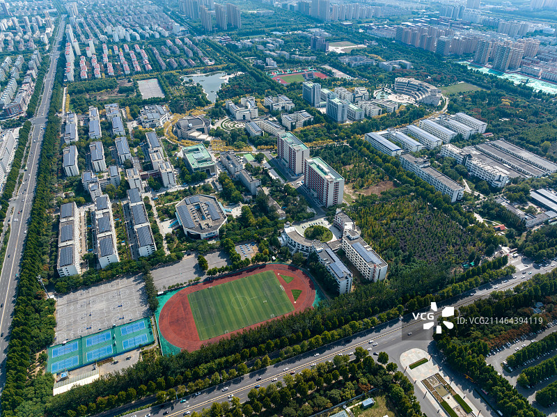 中国山东理工大学航拍图片素材