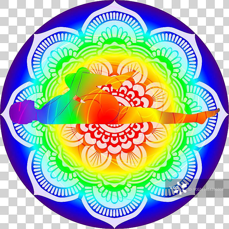 单腿排气式曼陀罗瑜伽图片素材