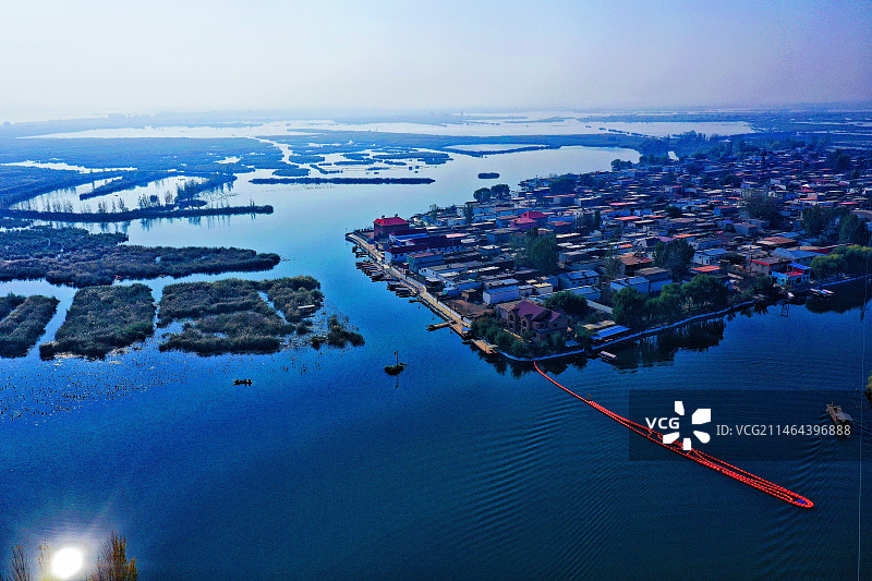 华北明珠白洋淀冬季风光如画卷 （雄安新区安新县邵庄子村）图片素材