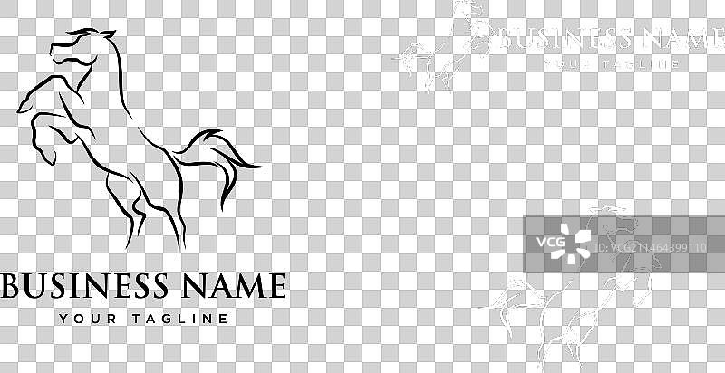 阿拉伯马线条艺术模板图片素材