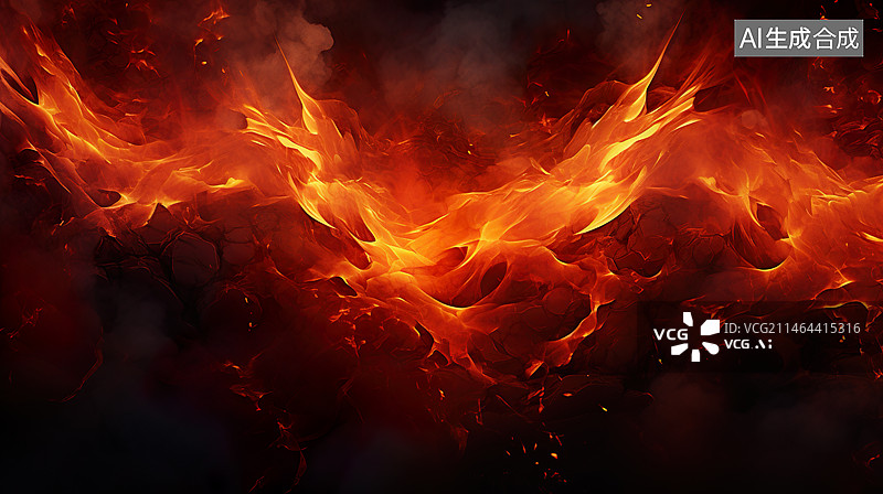 【AI数字艺术】炙热燃烧火焰的背景图图片素材