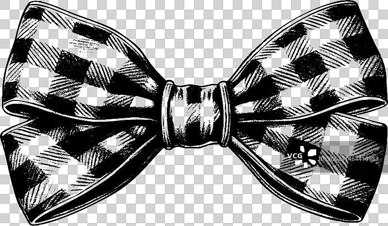 复古雕刻中的格子蝴蝶结礼品图片素材