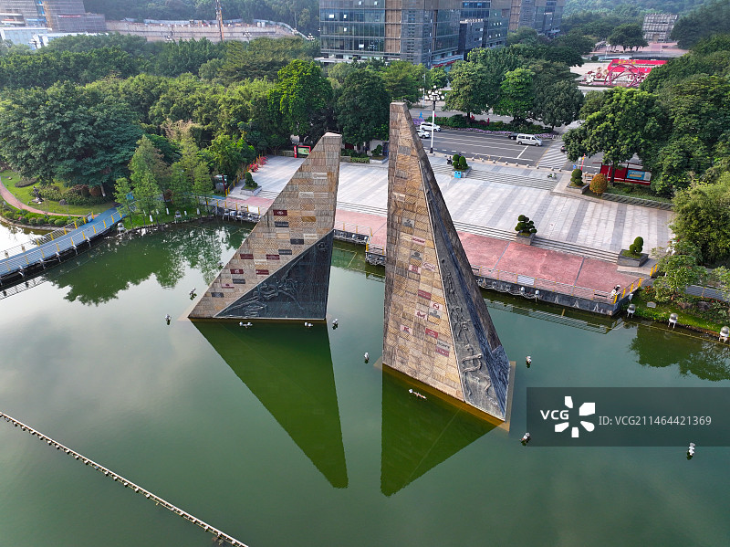 广东省广州市广州科学城科学广场航拍图片素材