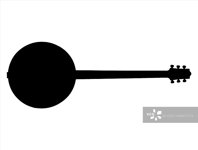 班卓琴剪影艺术图片素材