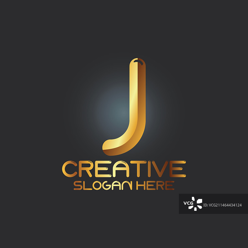 J字母Logo设计：渐变彩色图片素材