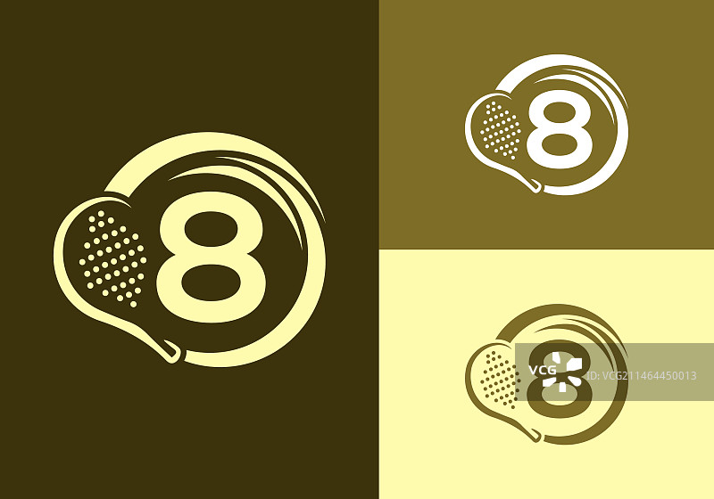 字母8与板式球拍标志设计模板图片素材