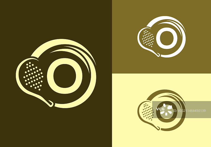 字母O板式网球拍logo设计模板图片素材