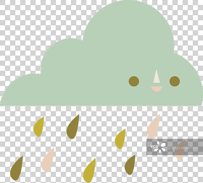 可爱的下雨扁平云朵图片素材