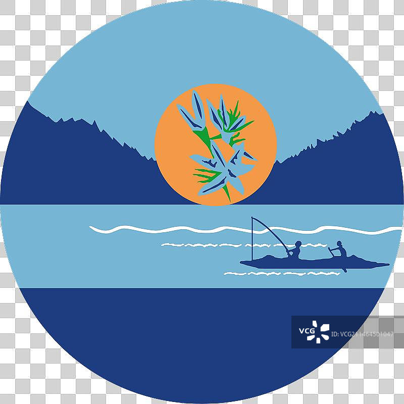 卡利斯佩尔印第安社区圆形徽章，印度国旗图片素材