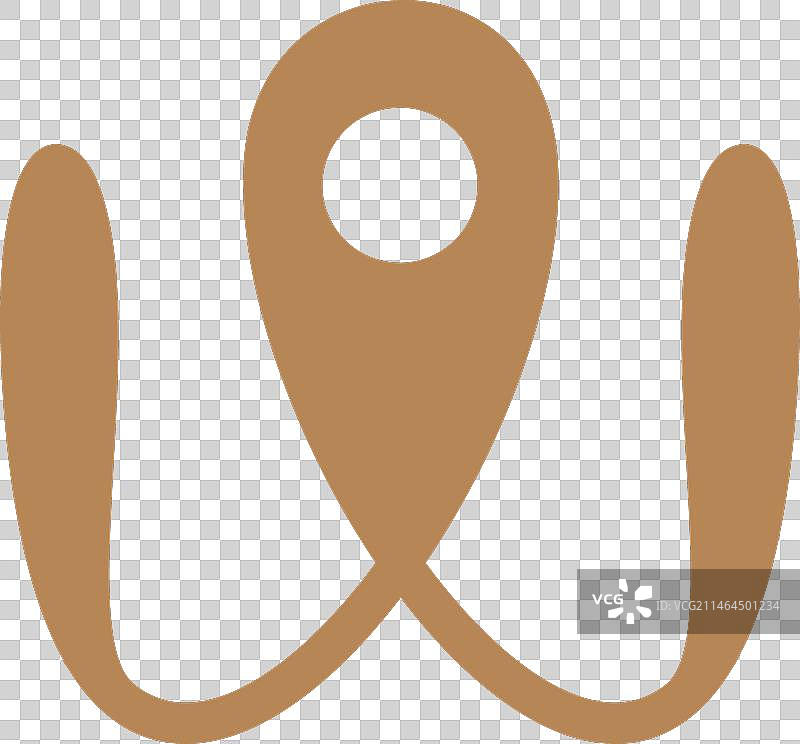 字母W地图图钉图片素材