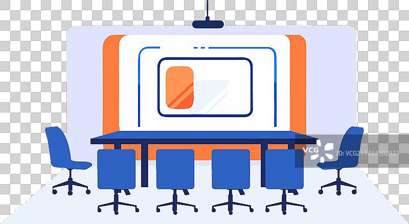 扁平风格手绘会议室桌子图片素材