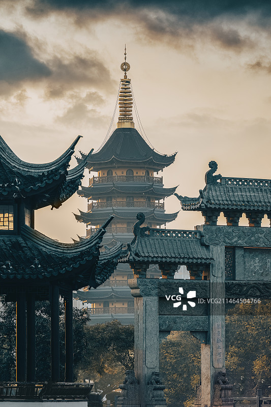 江苏淮安里运河文化长廊国师塔图片素材