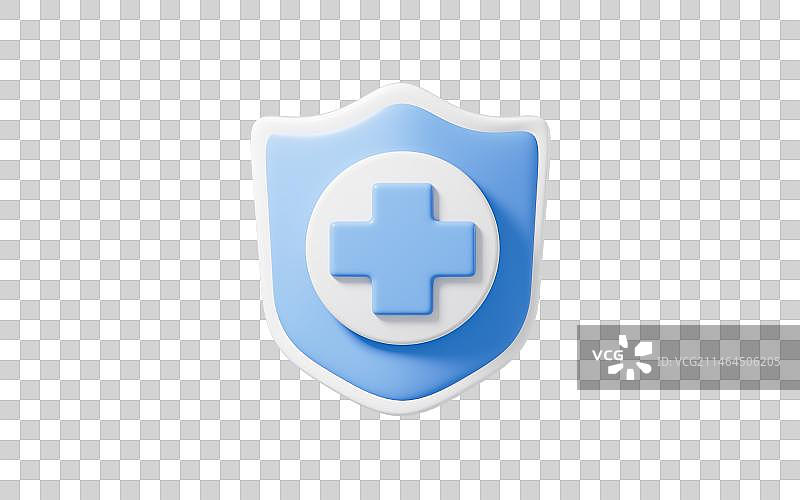 卡通防疫盾牌3D渲染图片素材