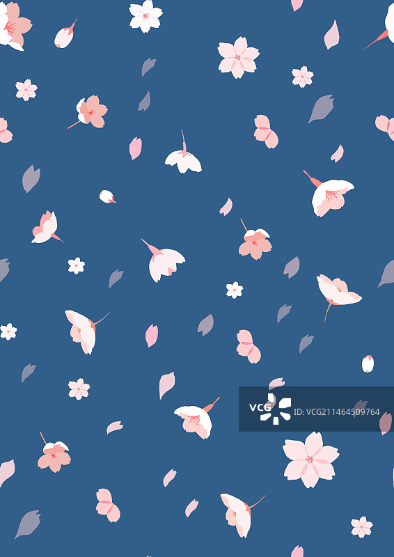 冬日飘落樱花意境图片素材