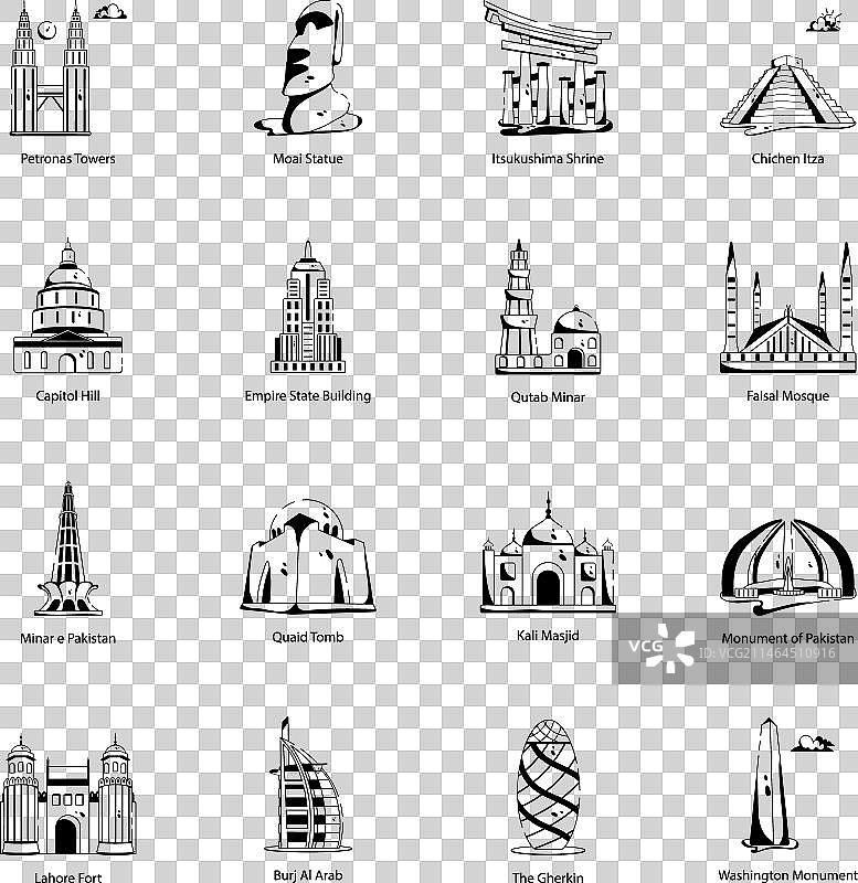 世界著名地标标志图片素材