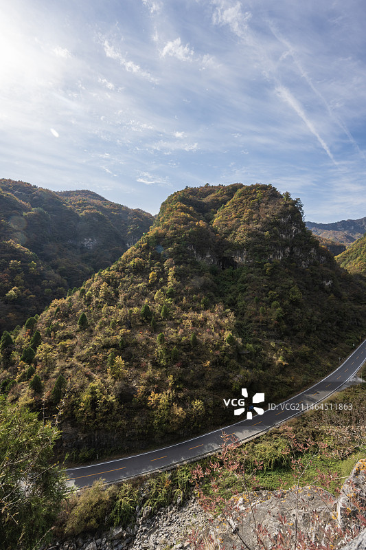 太行山古代军事关隘太行八陉之一白陉古道秋日风景图片素材