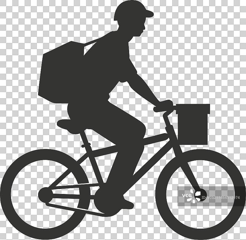 骑自行车的送货员图标图片素材