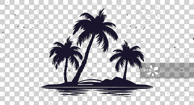 棕榈树倒影图片素材