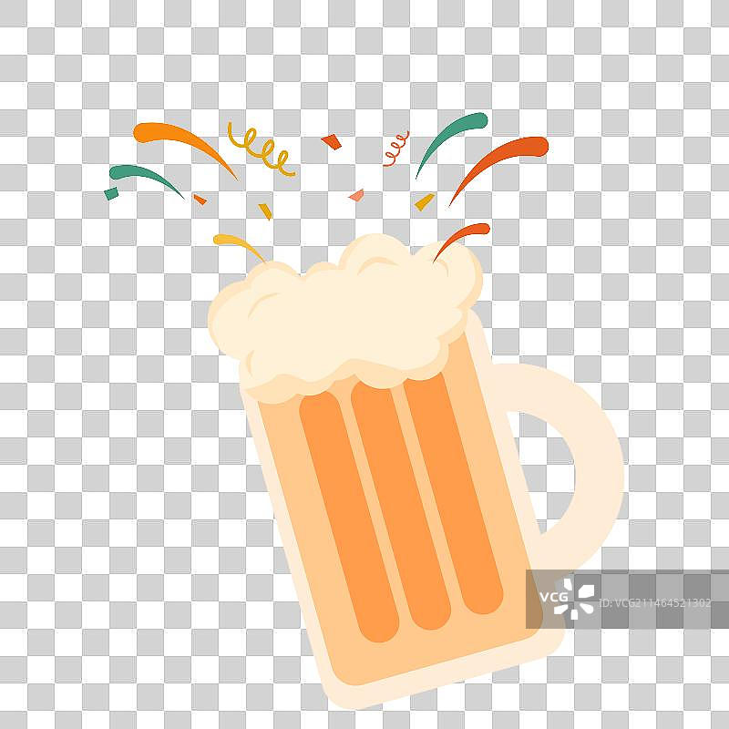 啤酒庆祝扁平插画元素图片素材
