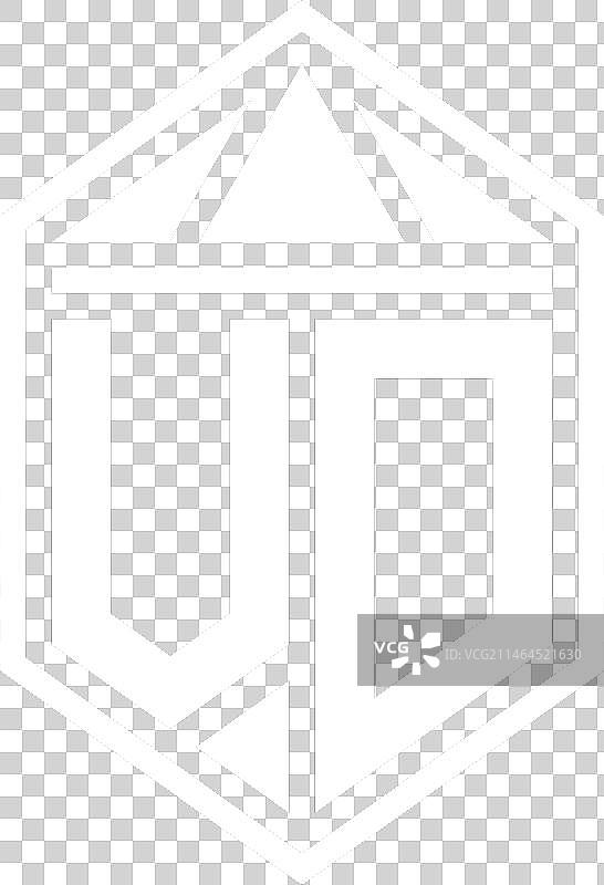 VD字母Logo，蜂窝盾形图案图片素材