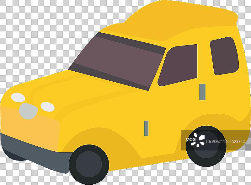 黄色玩具车儿童玩具扁平设计图片素材
