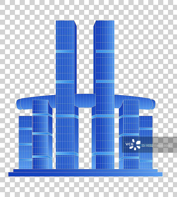 重庆来福士发光渐变科技炫酷商务地标旅游矢量城市图片素材