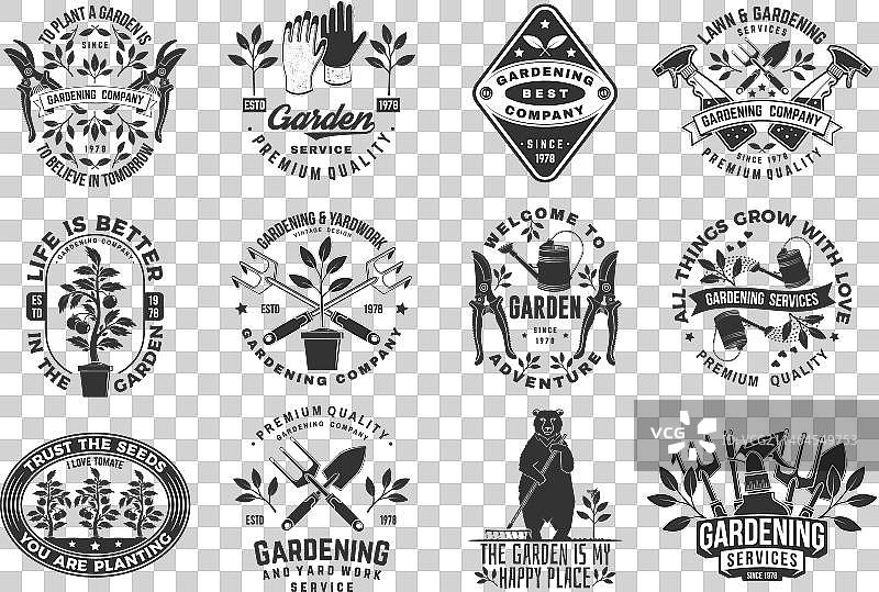 园艺和庭院服务标志合集图片素材