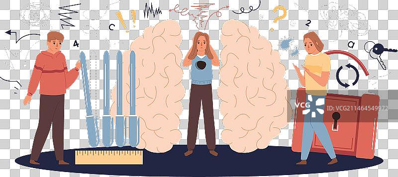 人格障碍扁平背景图片素材