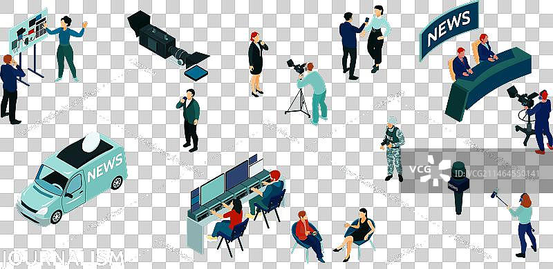 2.5D新闻流程图图片素材