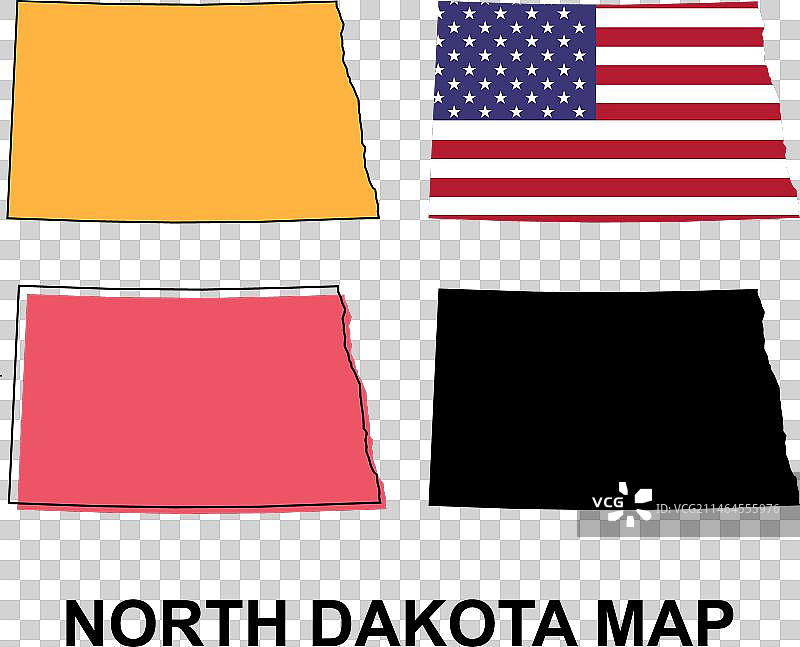 美国北达科他州地图合集图片素材