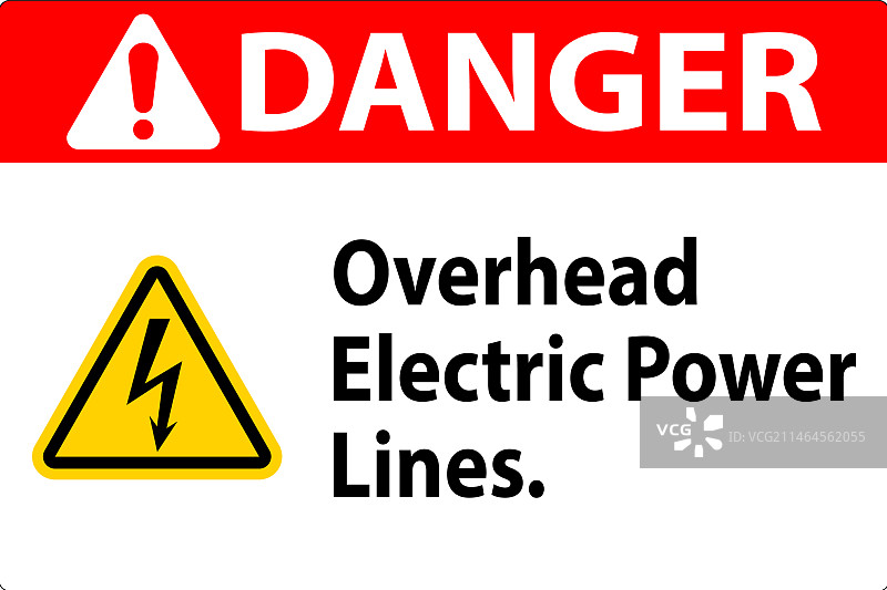架空电力线的危险标志图片素材