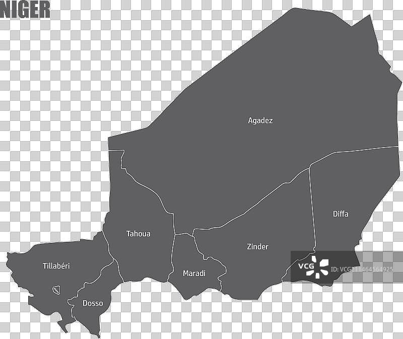 尼日尔区域地图图片素材