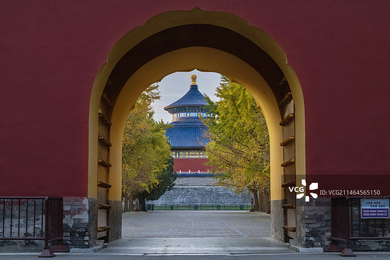 天坛冬晨图片素材