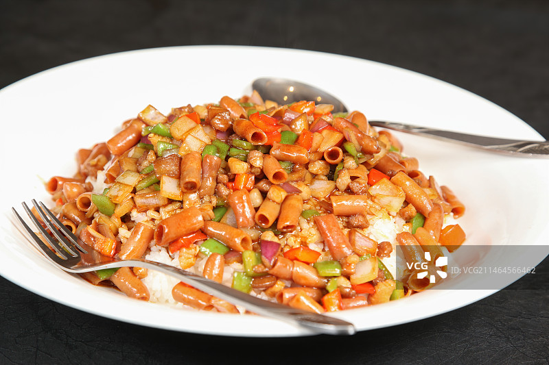 中餐美食-海肠拌饭图片素材