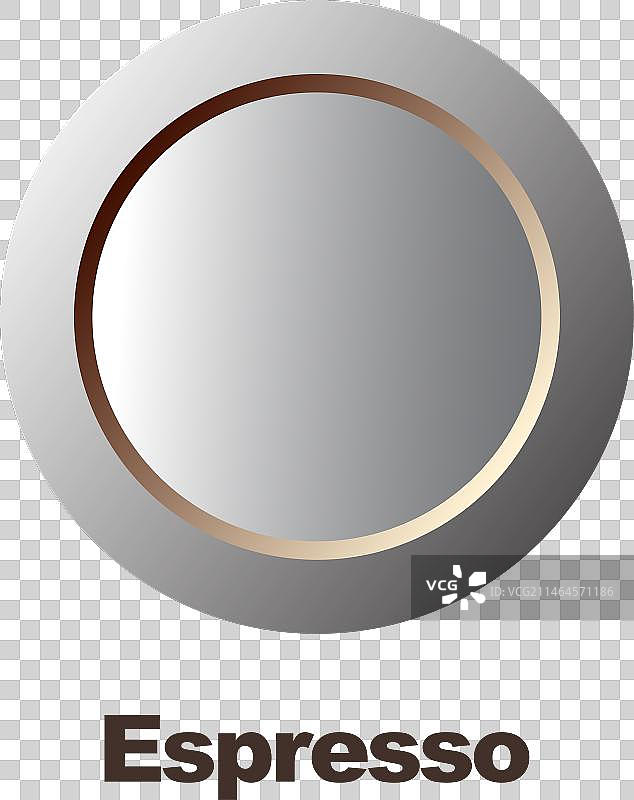 银色背景上的银色咖啡按钮图片素材