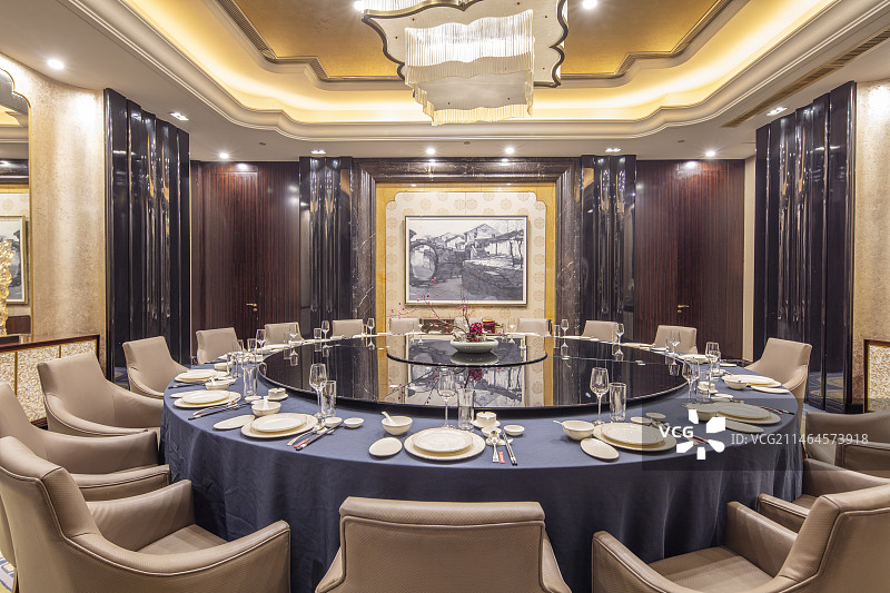 豪华酒店中餐餐厅室内环境装饰图片素材