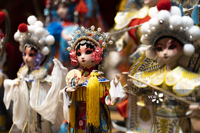 中国传统戏曲玩偶手办小人图片素材