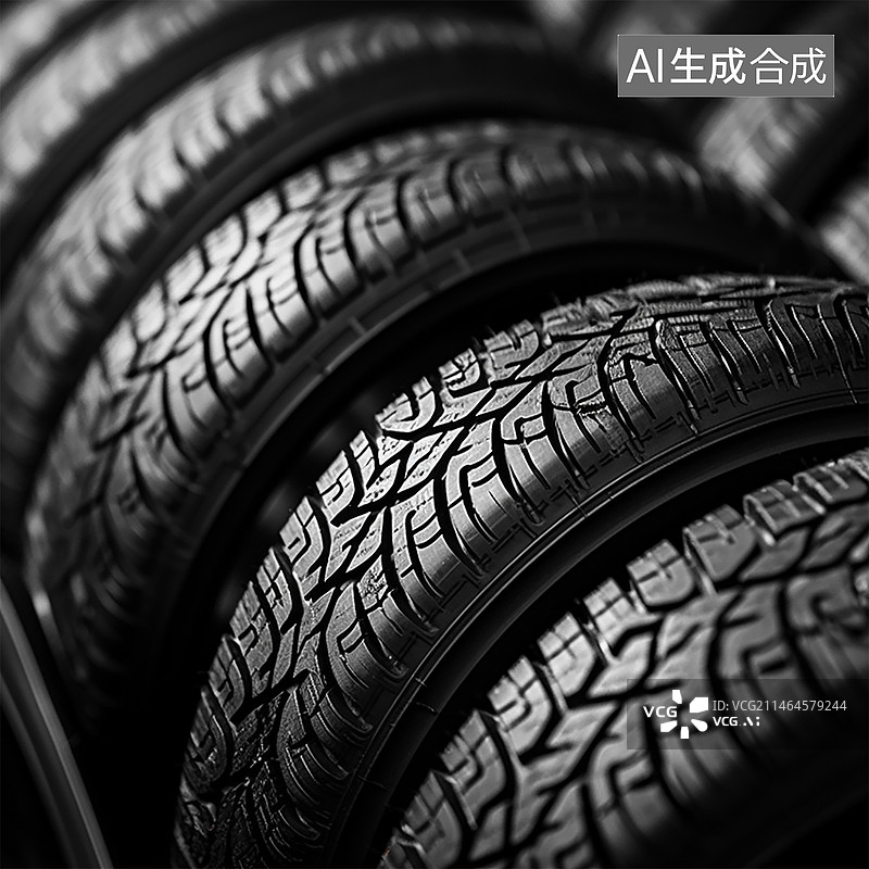 【AI数字艺术】轮胎纯色背景特写图片素材