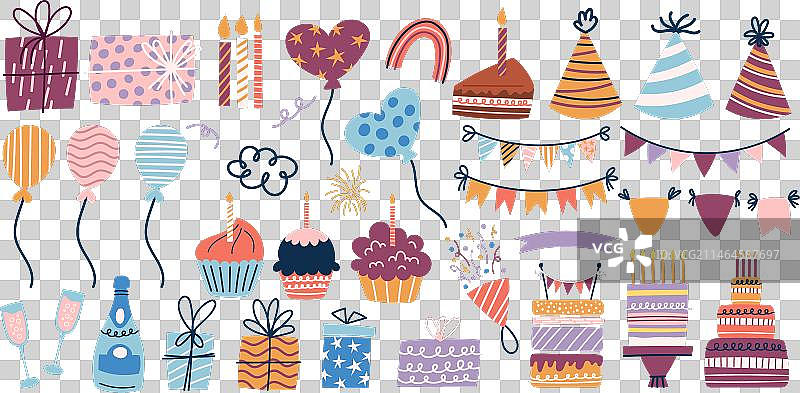 生日装饰蛋糕蜡烛节日套装图片素材