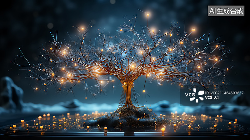 【AI数字艺术】科幻树木概念插画图片素材