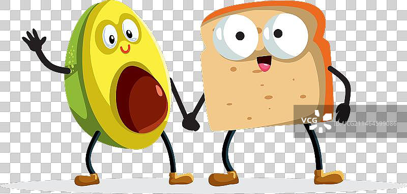 快乐的牛油果吐司角色图片素材